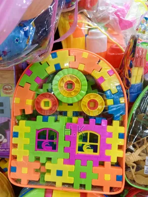 Colorful Interlocking Window and Gear Building Blocks