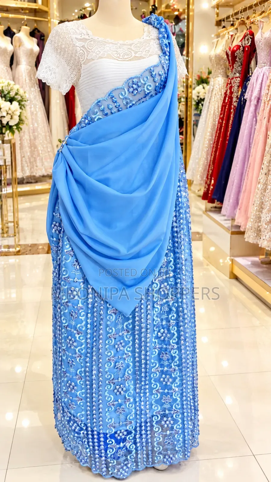 Mushanana – Elegant Blue Traditional Bridal Dress