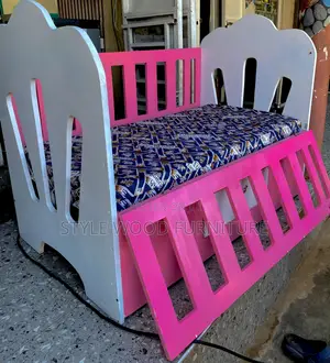 Baby Bed Pink and White