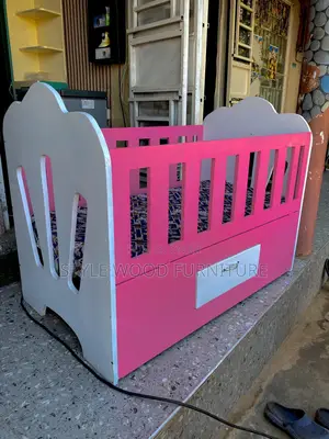 Baby Bed Pink and White