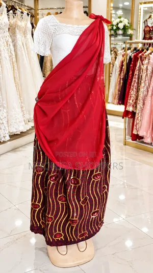 Mushanana Traditional African Dress – Elegant Red White Set