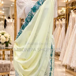 Elegant Mushanana – Cream Teal Embroidered Traditional Dress
