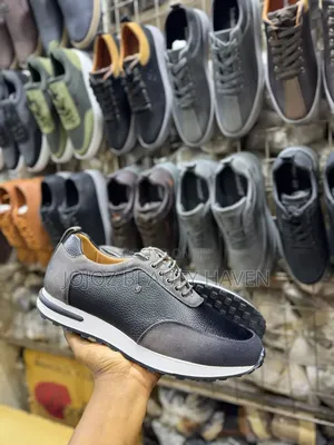 Black Tipped Brown Leather Shoes for Men