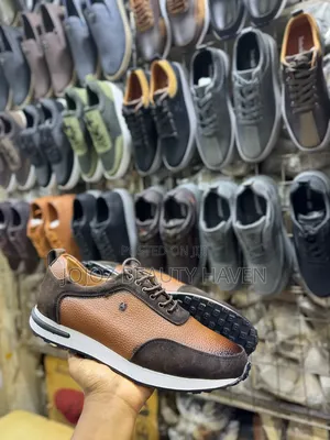 Black Tipped Brown Leather Shoes for Men