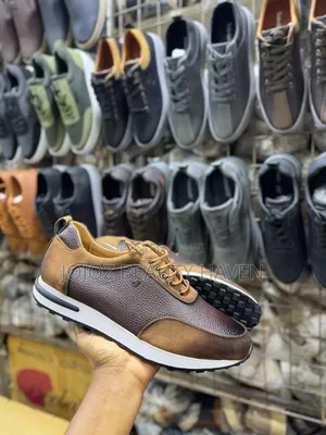 Black Tipped Brown Leather Shoes for Men
