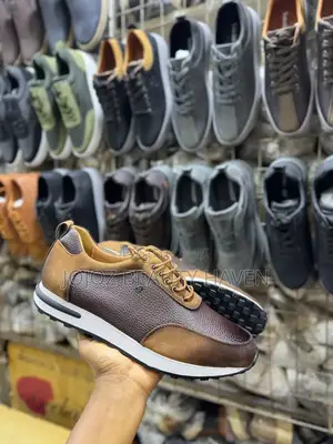 Black Tipped Brown Leather Shoes for Men