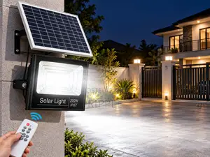 200W Heavy Duty Solar Flood Light Extra Bright With Panel Remote