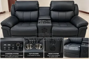 Black Leather Recliner Sofa