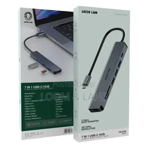 Green Lion 7-in-1 USB-C Hub - Gray