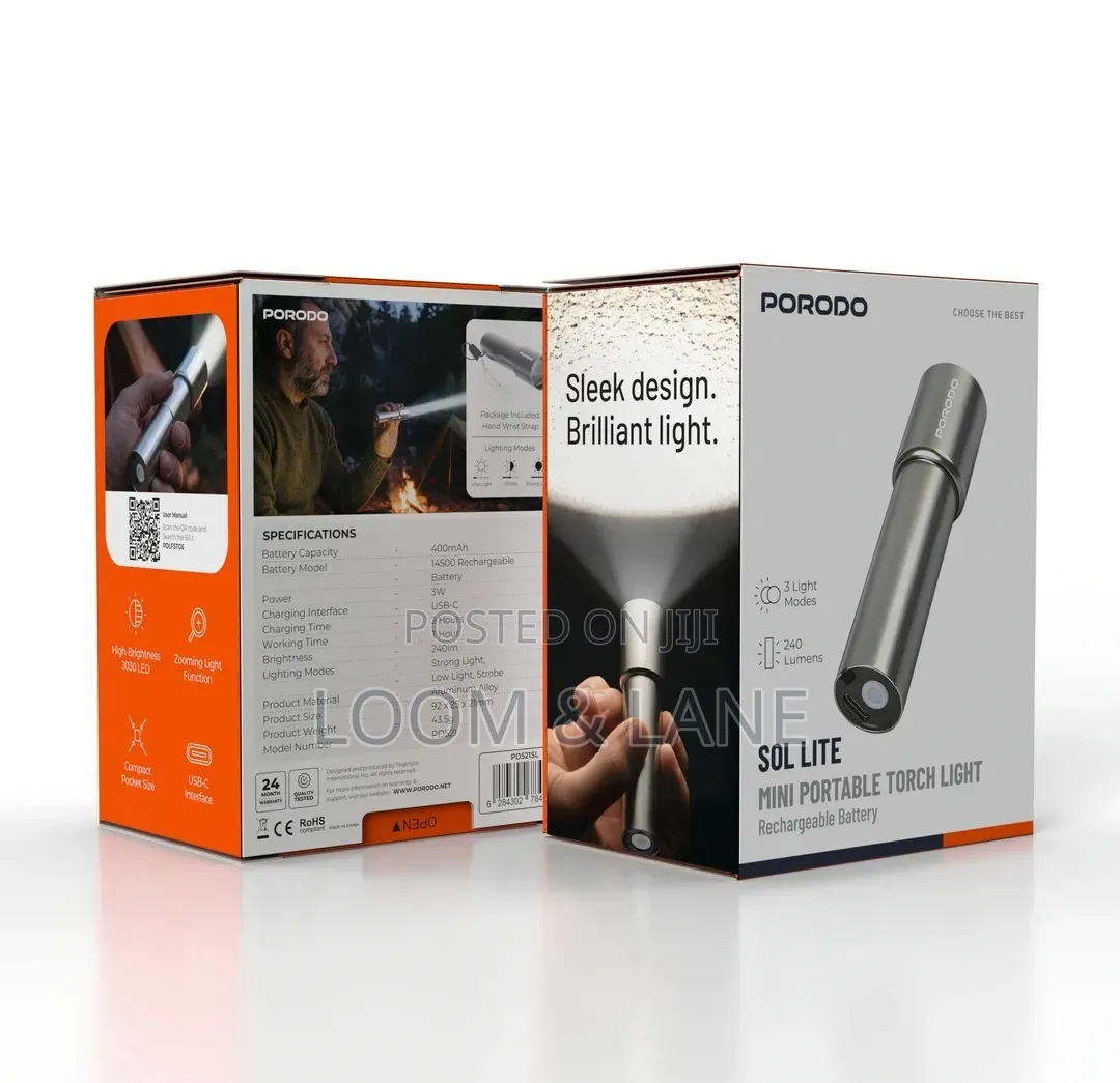 Porodo Sol Lite Mini Portable Torch Light