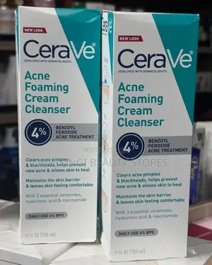 Cerave Acne Foaming Cream Cleanser With 4% Benzoyl Peroxide