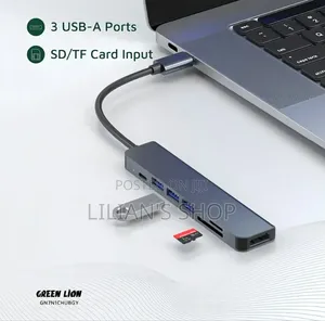 Green Lion 7-in-1 USB-C Hub - Gray