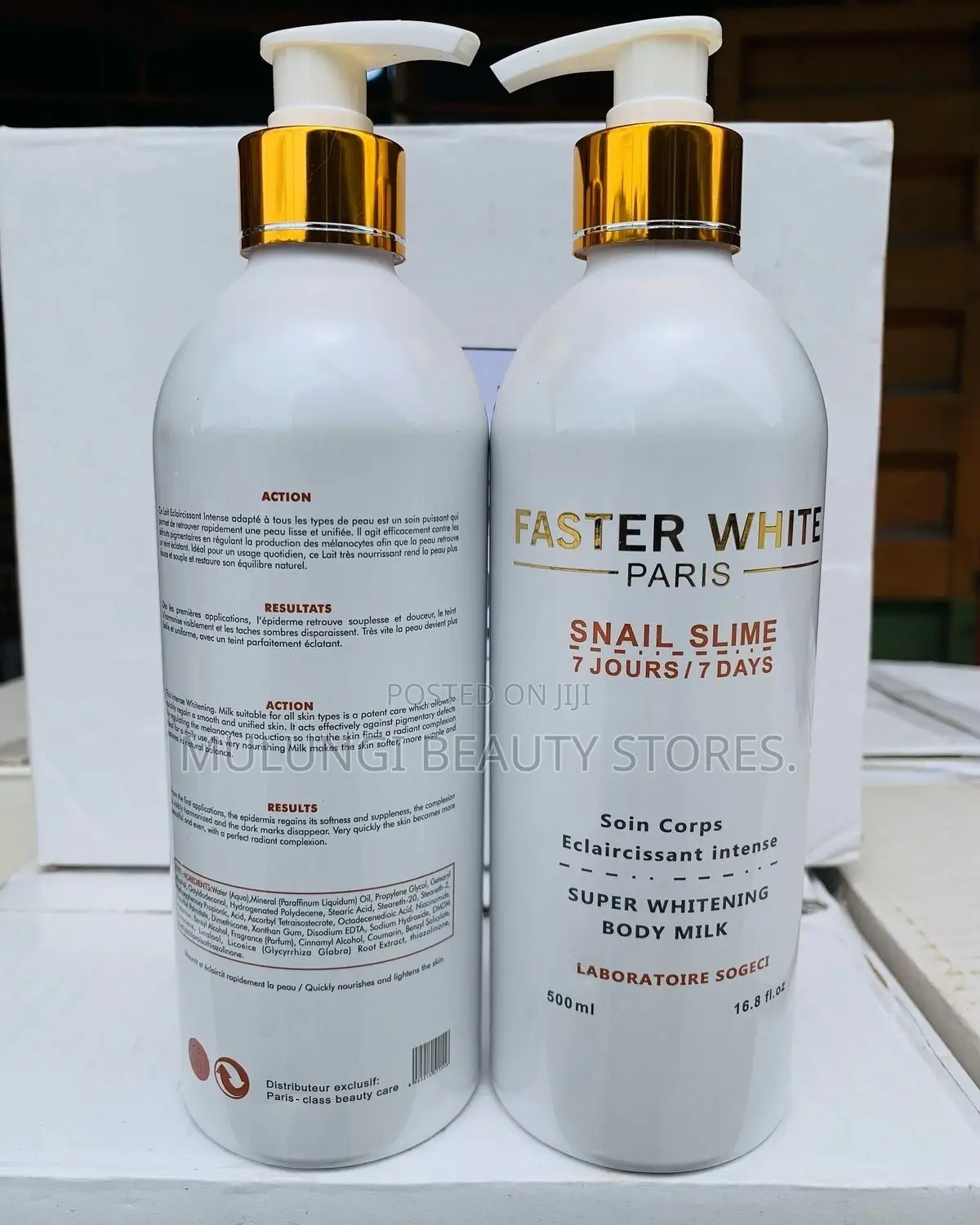 Faster White Paris Snail Slime 7Days Super Whitening Body Milk Lotion
