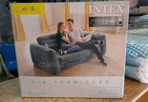 Two Seater Air Sofa With Mattress Gray