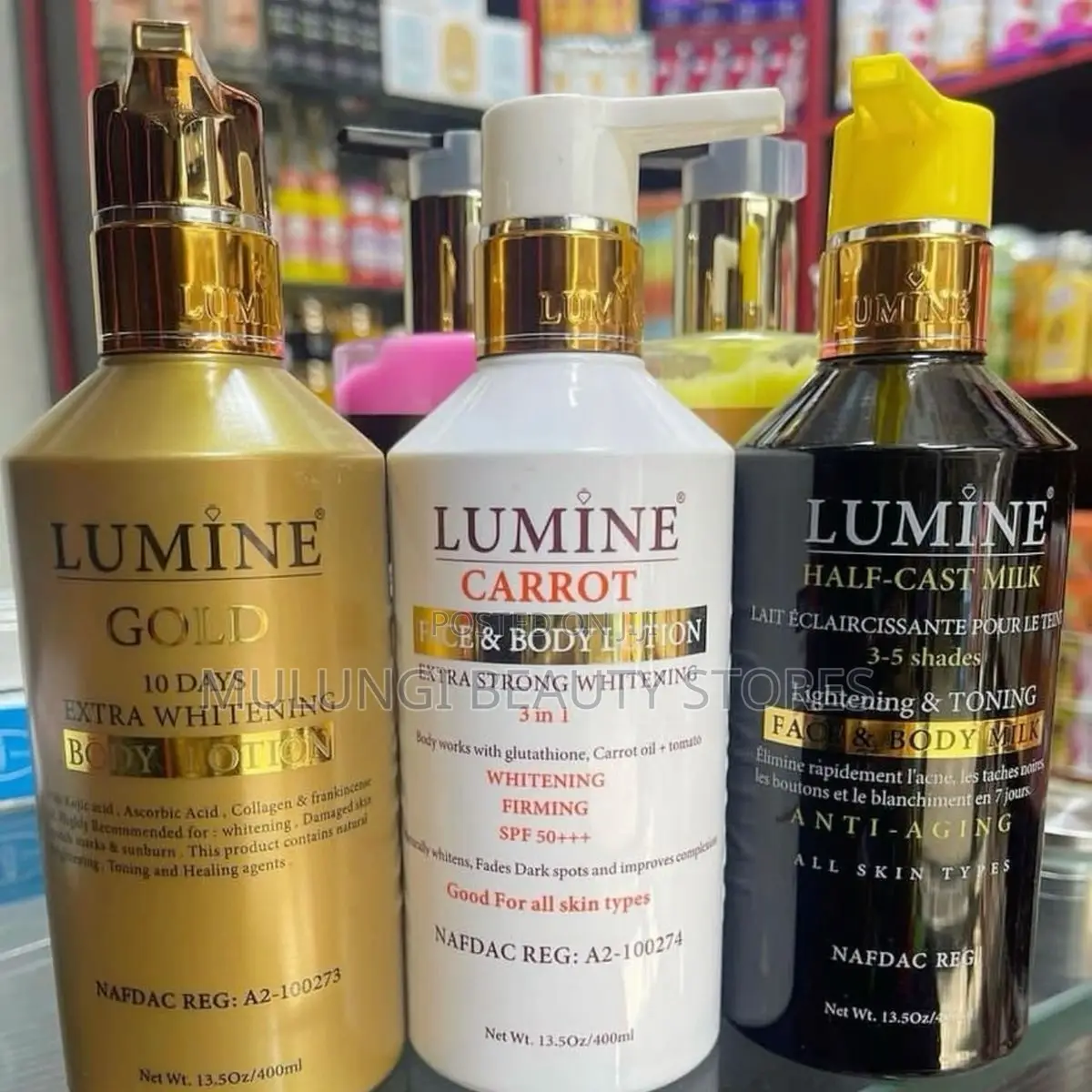 Lumine Face & Body Active Lightinening Lotions Gold, VitC,Carrot,HFCst