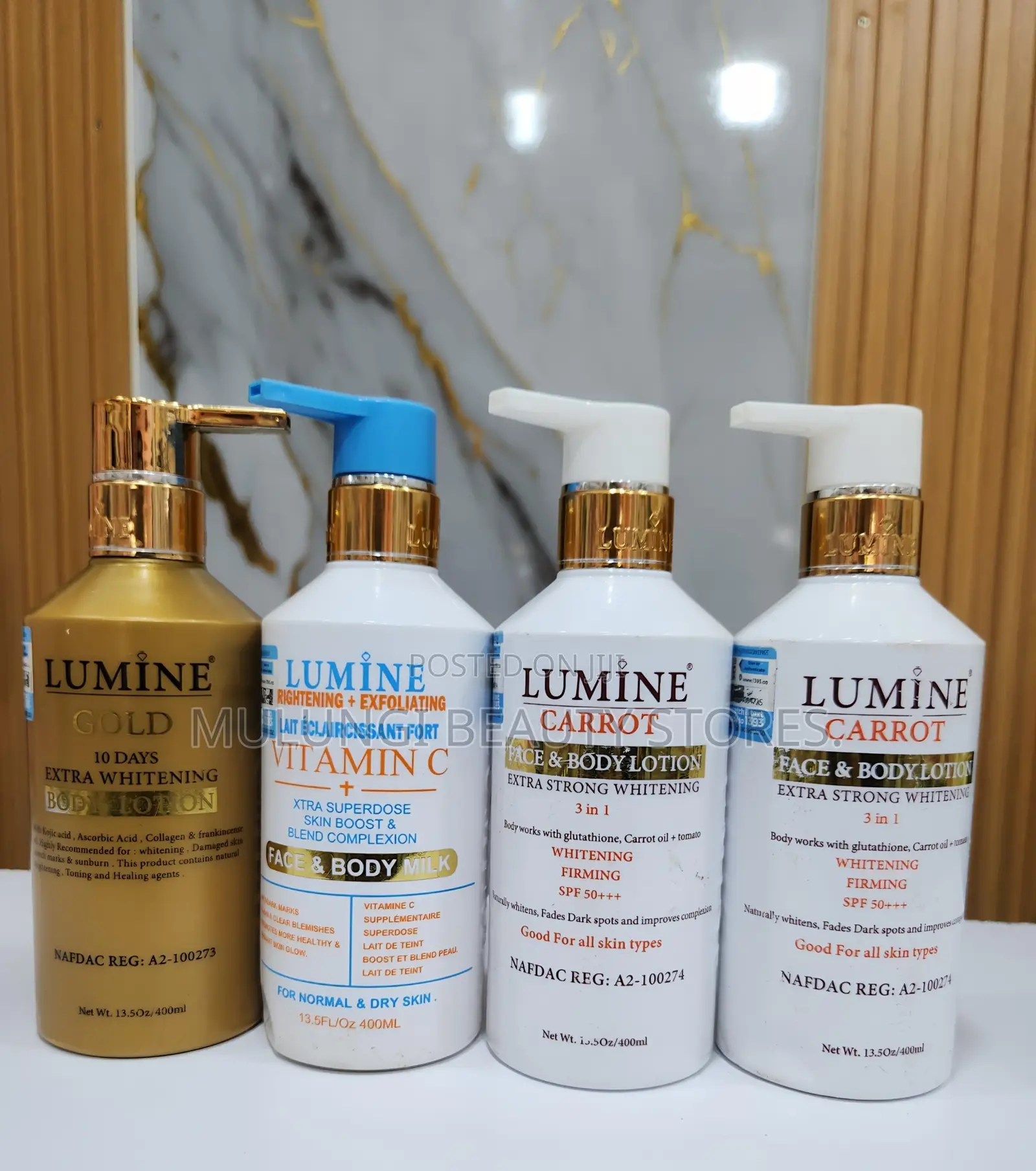 Lumine Face & Body Active Lightinening Lotions Gold, VitC,Carrot,HFCst
