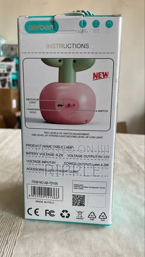 4.2W Aerbes Rechargeable Flower LED Table Lamp – USB Desk Light
