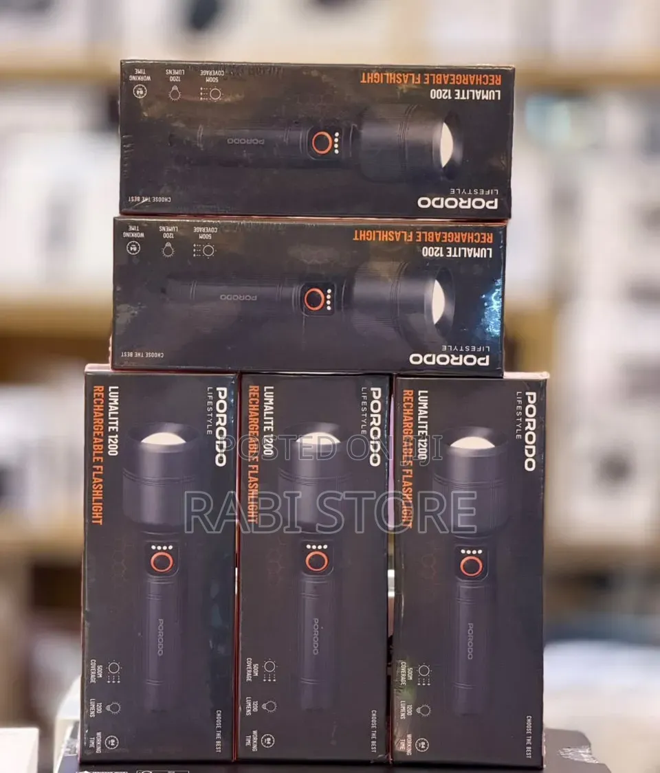 Torch Porodo Lifestyle Lumalite 1200 Rechargeble Flashlight, IPX5,