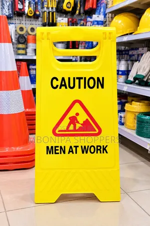 Foldable “Caution – Men at Work” Safety Sign
