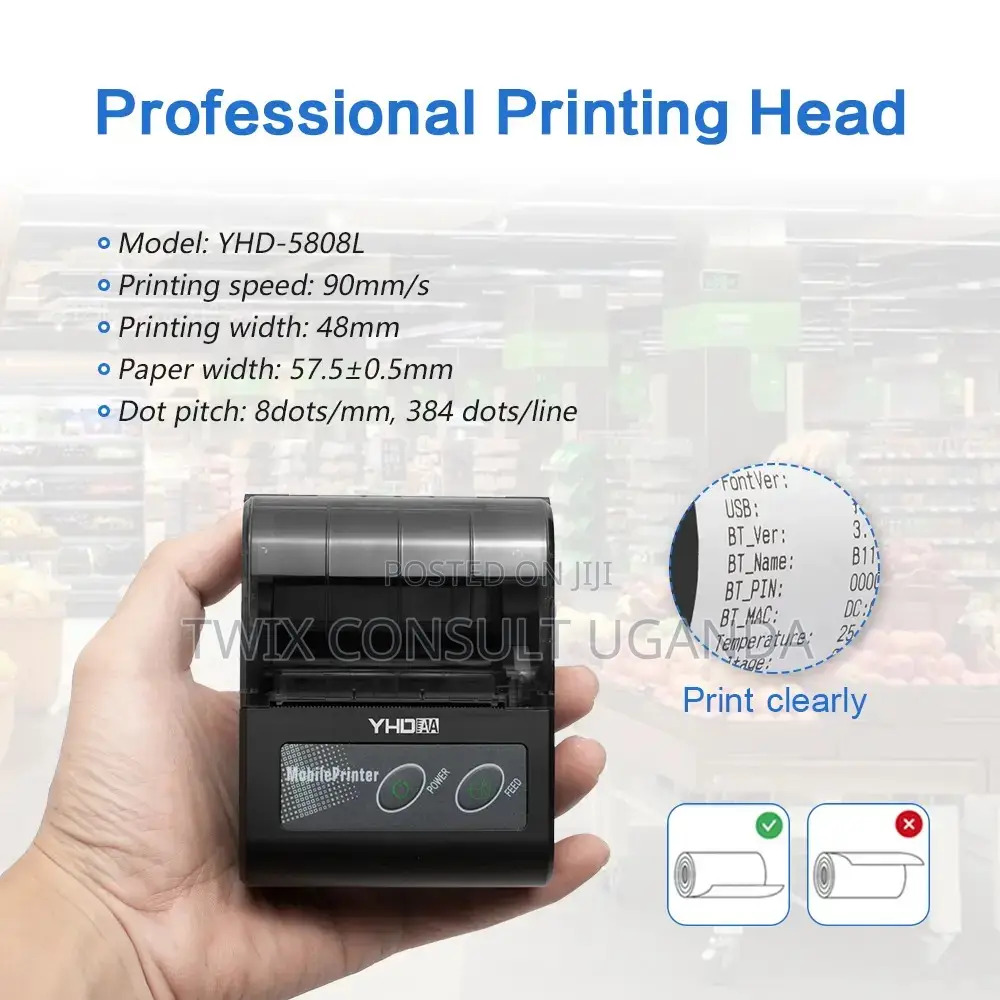 Thermal Receipt PrinterYHD-5808L Portable Mini 58mm