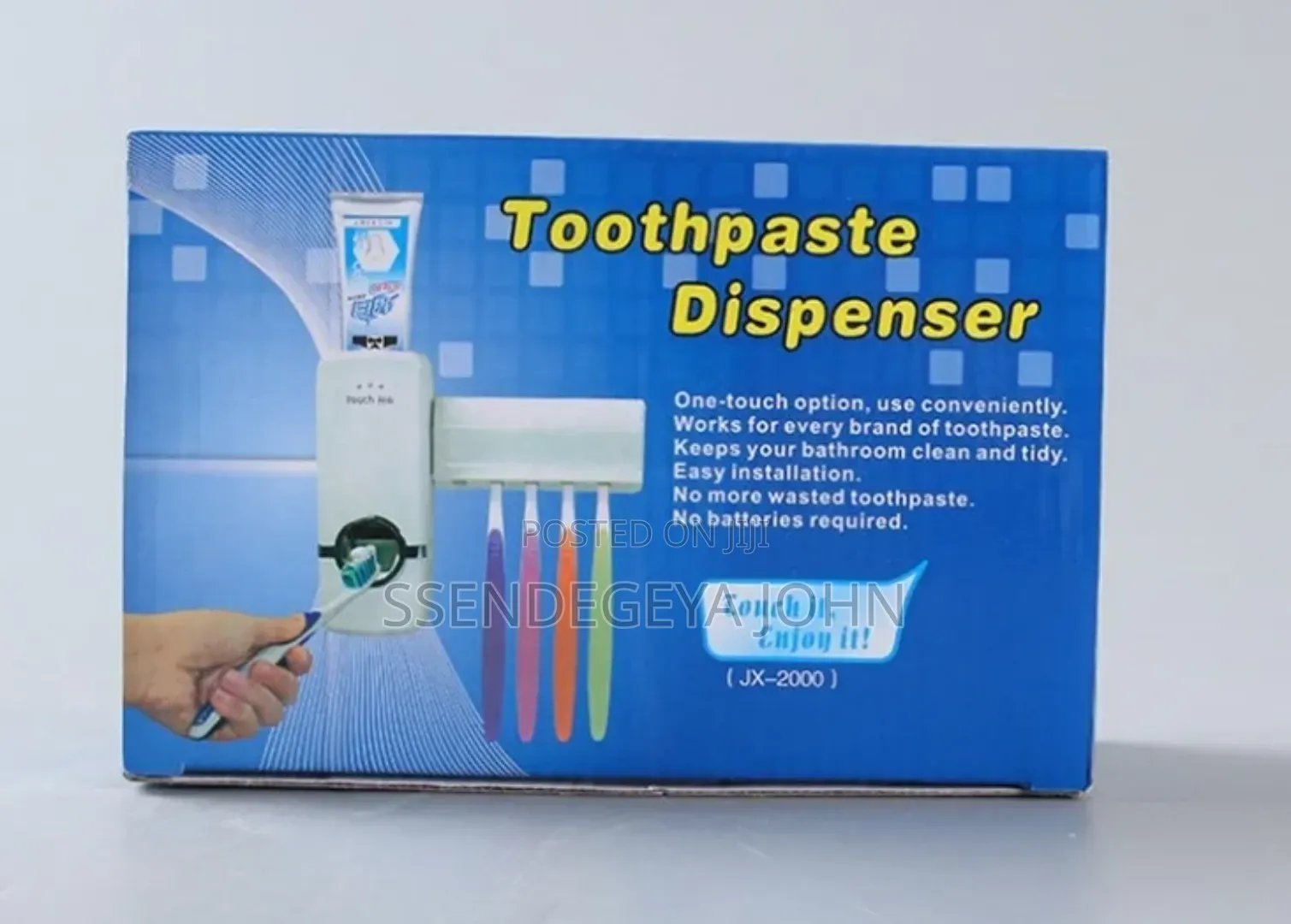 Jx-200 Automatic Toothpaste Dispenser and Toothbrush Holder Set.