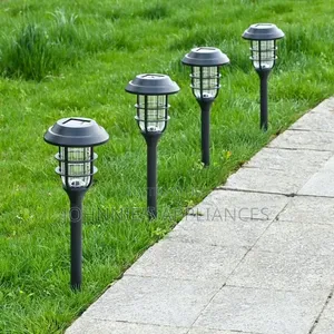Set of 6 Solar Garden Pathway Lights – Black Outdoor Stake Lights