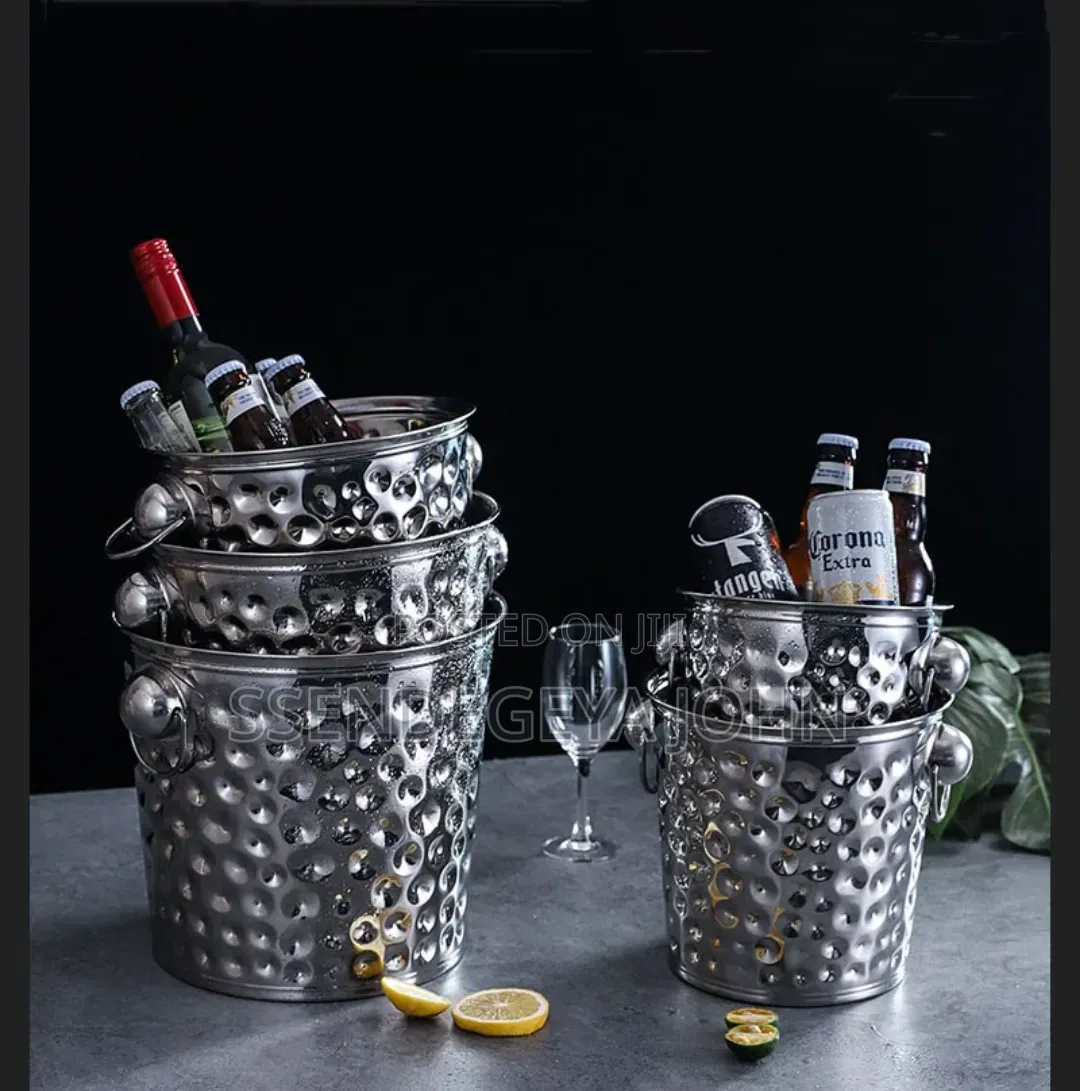 Hammered Stainless Steel Ice Bucket