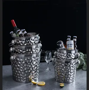 Hammered Stainless Steel Ice Bucket