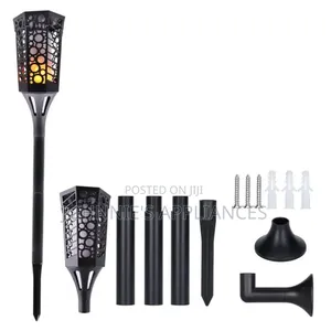 Set of 6 Solar Garden Pathway Lights – Black Outdoor Stake Lights