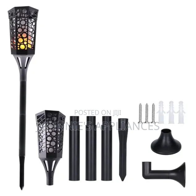 Set of 6 Solar Garden Pathway Lights – Black Outdoor Stake Lights