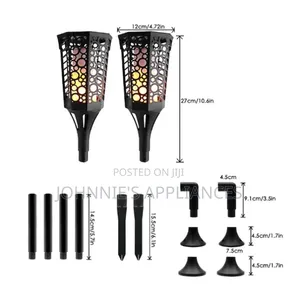 Set of 6 Solar Garden Pathway Lights – Black Outdoor Stake Lights
