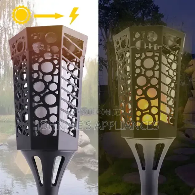 Set of 6 Solar Garden Pathway Lights – Black Outdoor Stake Lights
