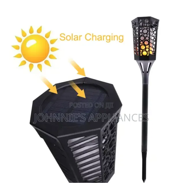 Set of 6 Solar Garden Pathway Lights – Black Outdoor Stake Lights