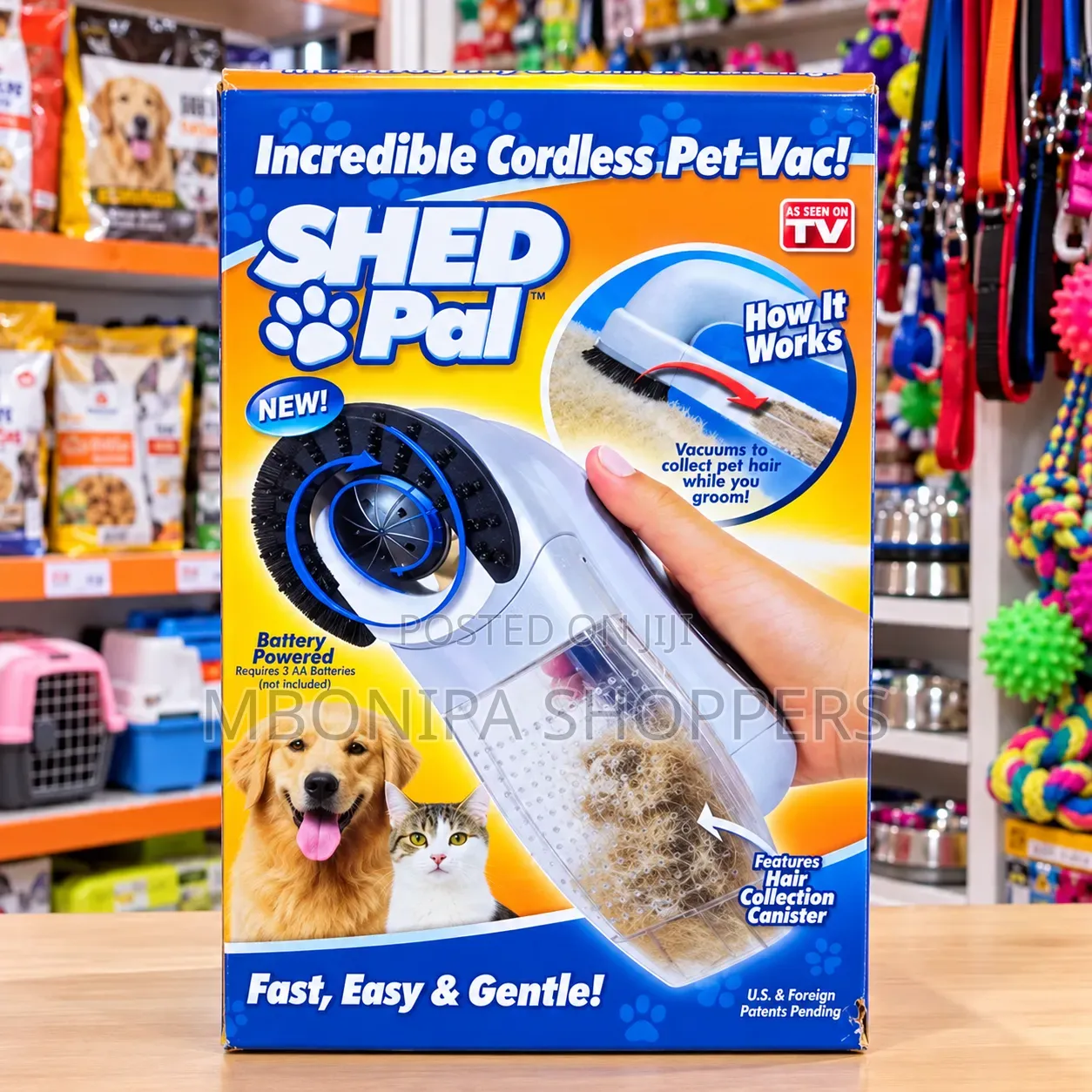 Shed Pal Cordless Pet Hair Vacuum Grooming Brush