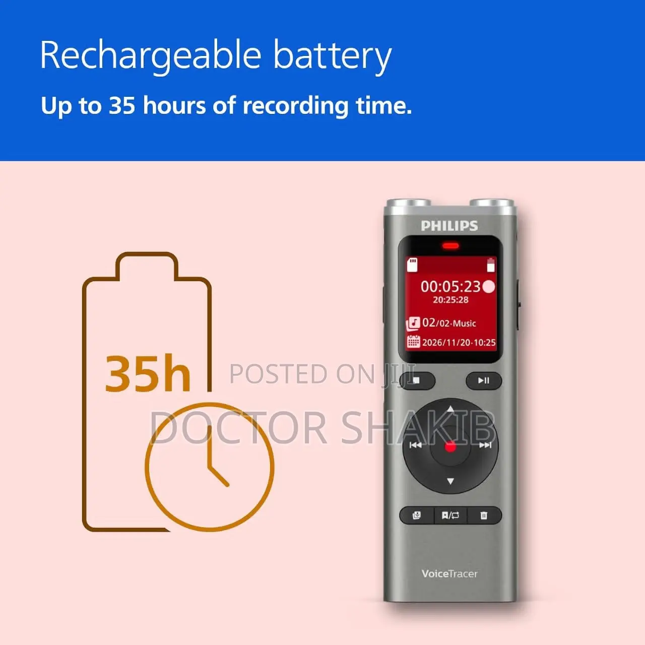Philips DVT2075 VoiceTracer, Audio Recorder