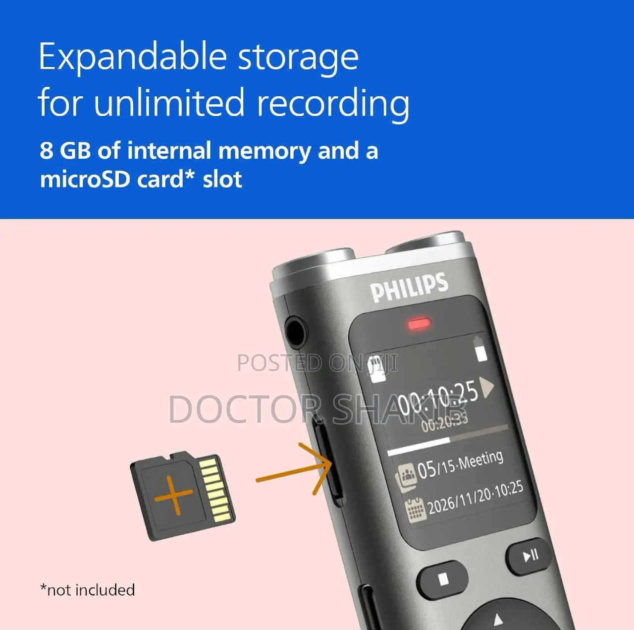 Philips DVT2075 VoiceTracer, Audio Recorder