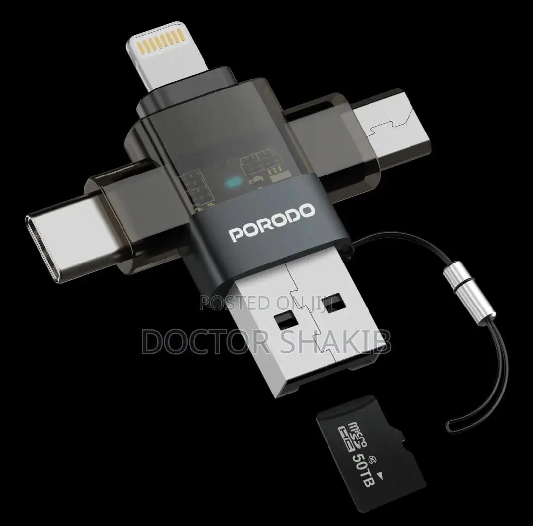 Porodo Minilink Transparent OTG Adapter, a Multi-Functional Data