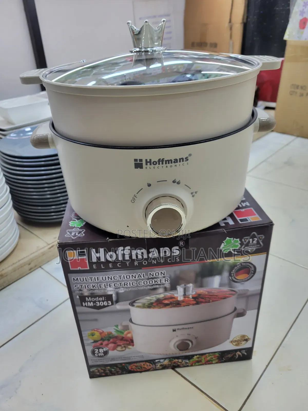 Hoffmans HM-3063 28cm Multifunctional Non-Stick Electric Cooker