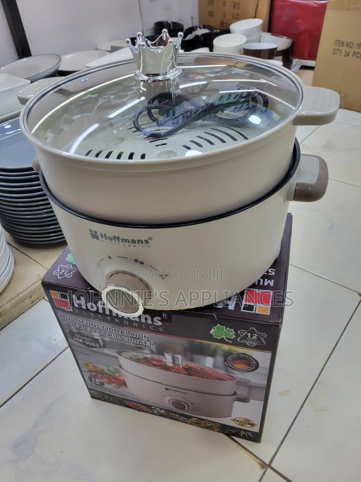 Hoffmans HM-3063 28cm Multifunctional Non-Stick Electric Cooker