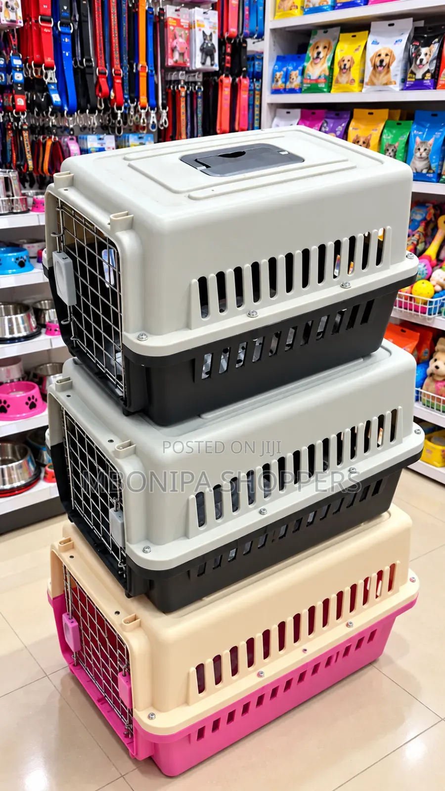 Durable Pet Travel Carrier – Ventilated Dog Cat Transport Crate