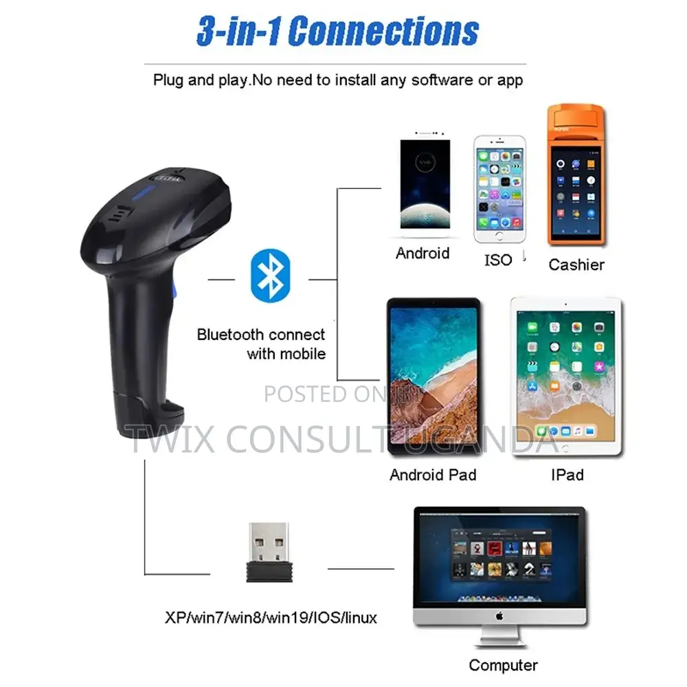YHD-1100DB 2D Bluetooth Wireless Barcode Scanner
