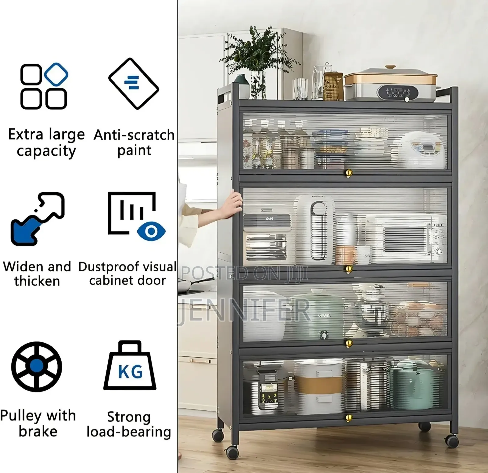 5 Tier Free Standing Kitchen Storage Shelf Rack