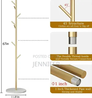 Freestanding Modern Metal Coat Rack Stand