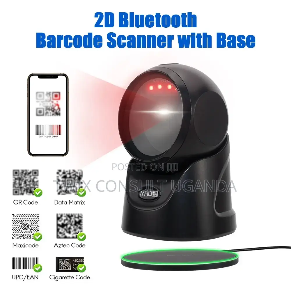 YHD-9600DB-PRO Wireless Charging Bluetooth 2D Desktop Barcode Scanner