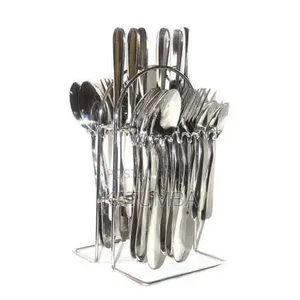 Set 24 Stainless Steel Table Spoons and Forks + Free Stainless Stand