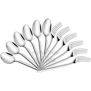 Set 24 Stainless Steel Table Spoons and Forks + Free Stainless Stand