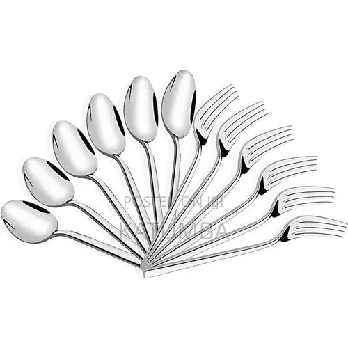 Set 24 Stainless Steel Table Spoons and Forks + Free Stainless Stand
