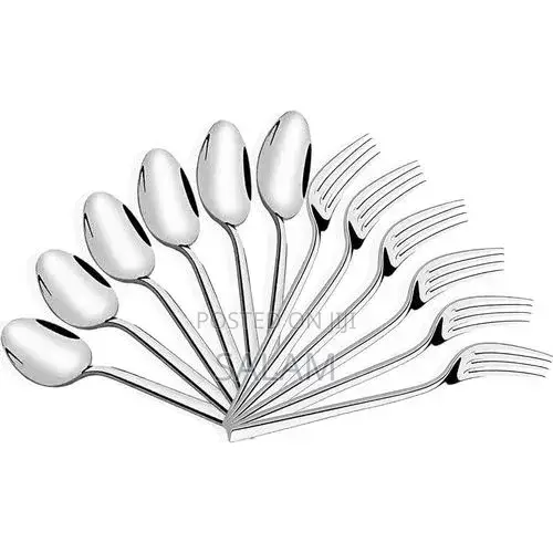 Set 24 Stainless Steel Table Spoons and Forks + Free Stainless Stand