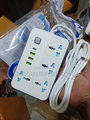 8 in 1 Extension Board With 4 Universal Sockets 3 USB Port 1 Type-C