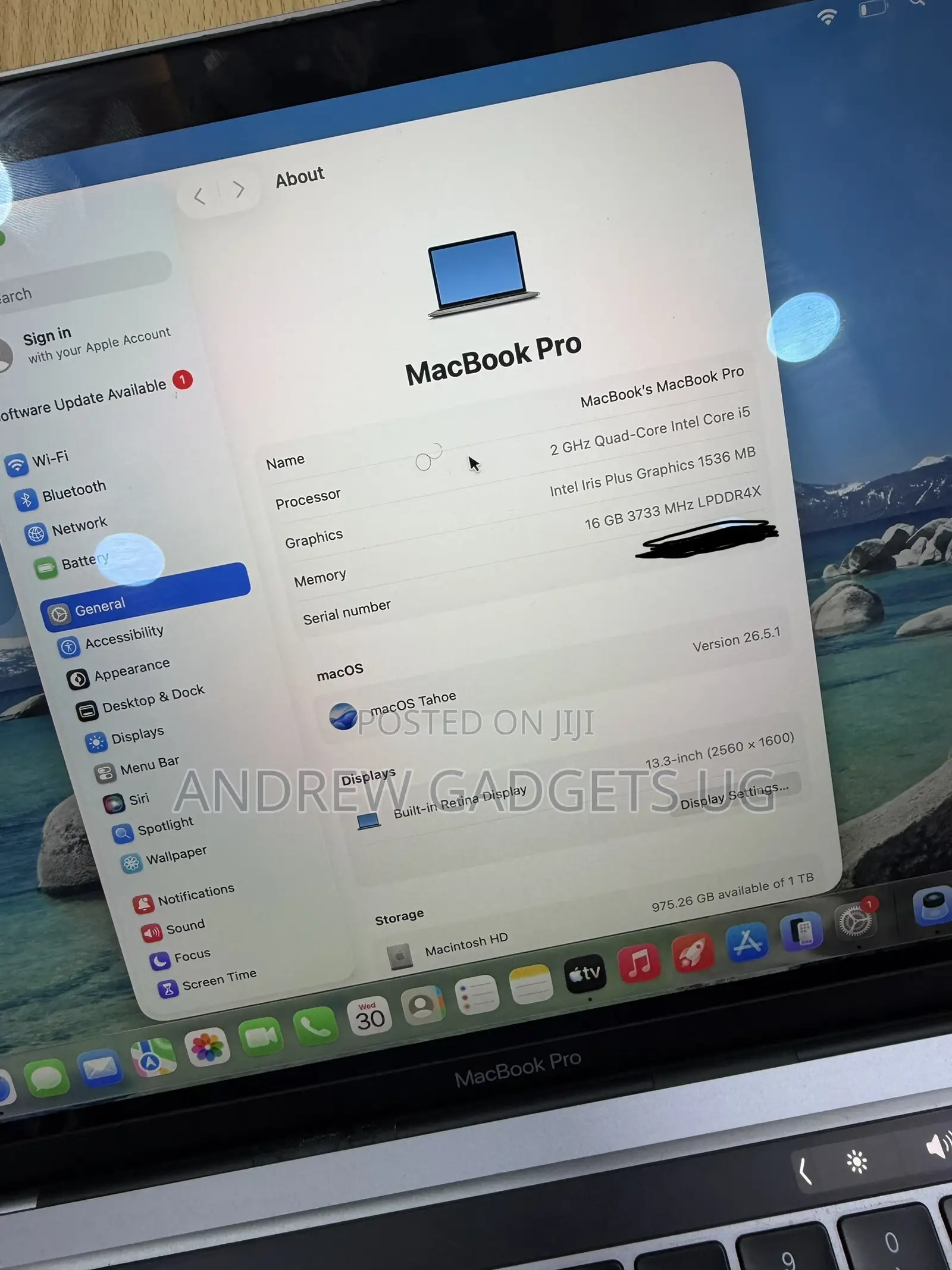 Laptop Apple MacBook Pro 2020 16GB Intel Core i5 SSD 1T
